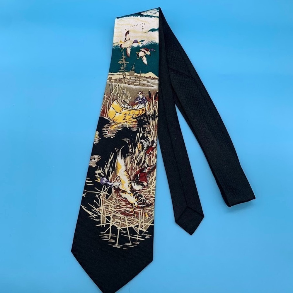 Vintage Designs By A.Rogers Duck Boating Men's Classic Silk Neck Tie